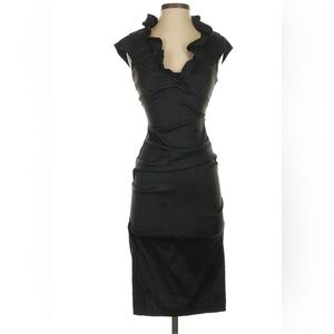 XSCAPE by Joanna Chen Black Ruffle
Ruched Bodycon Dress, Size 8